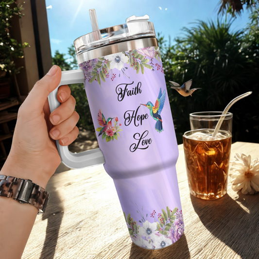 Faith, Hope, Love - Personalized 40oz Tumbler Cup