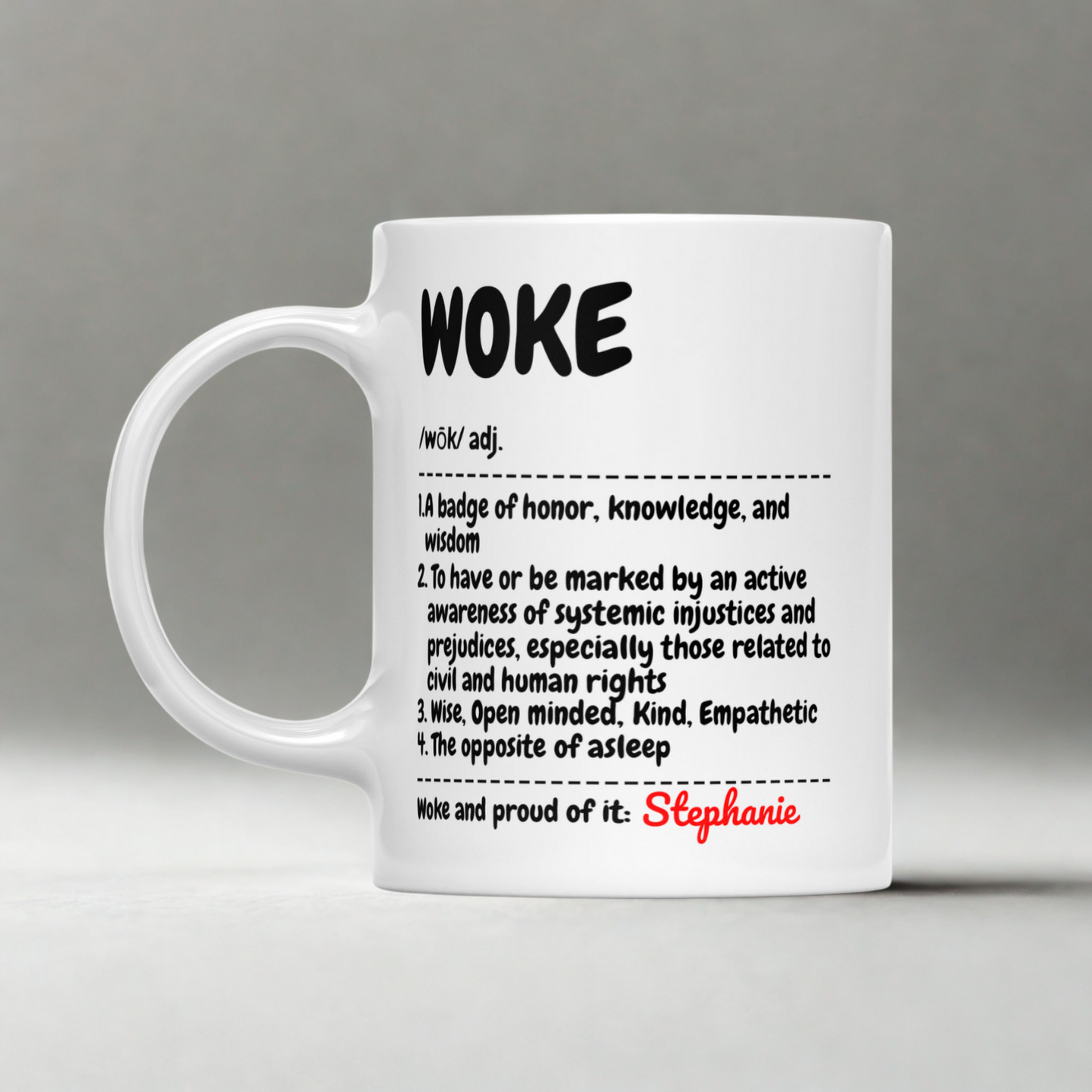 WOKE Definition - Personalized Coffee Mug with name