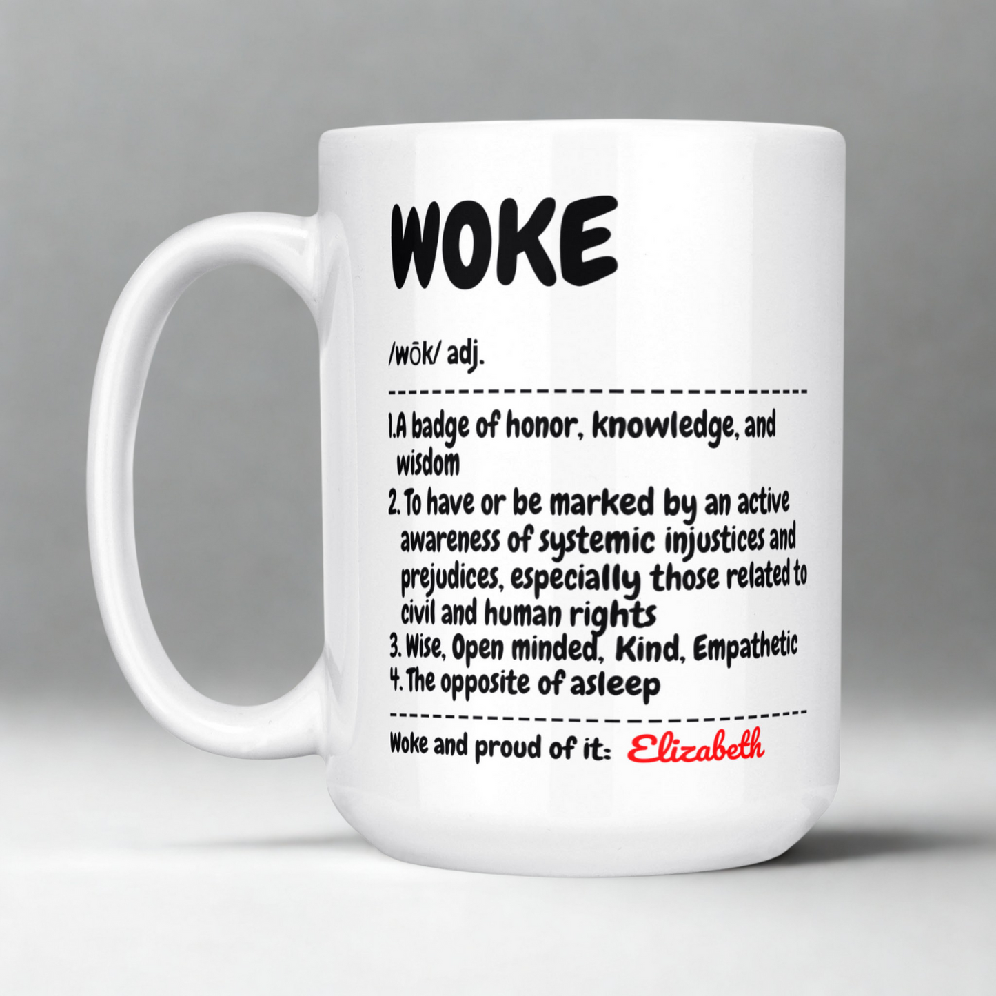 WOKE Definition - Personalized Coffee Mug with name