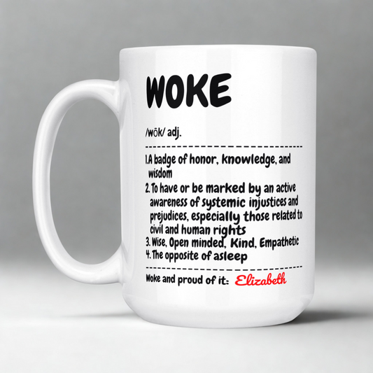 WOKE Definition - Personalized Coffee Mug with name