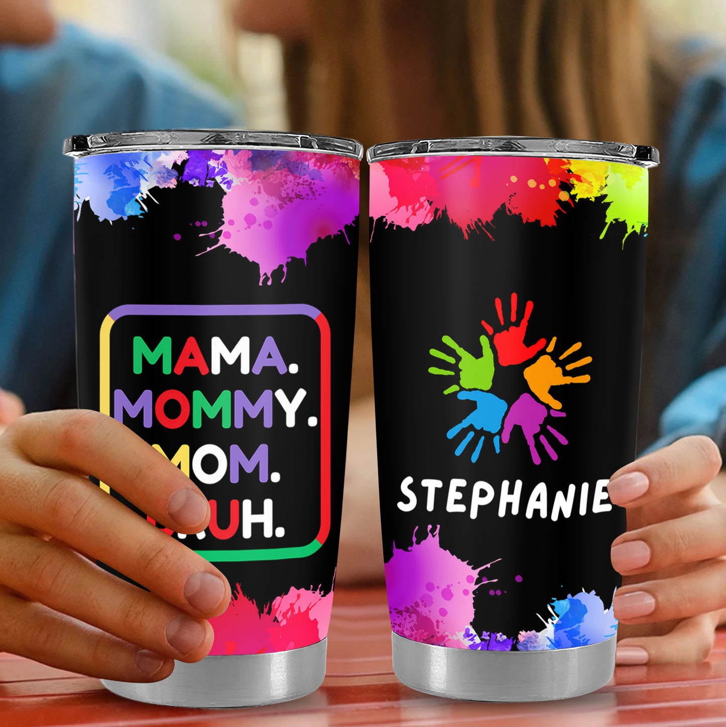 Mama, Mommy, Mom, Bruh (Colorful) - Personalized Tumbler Cup