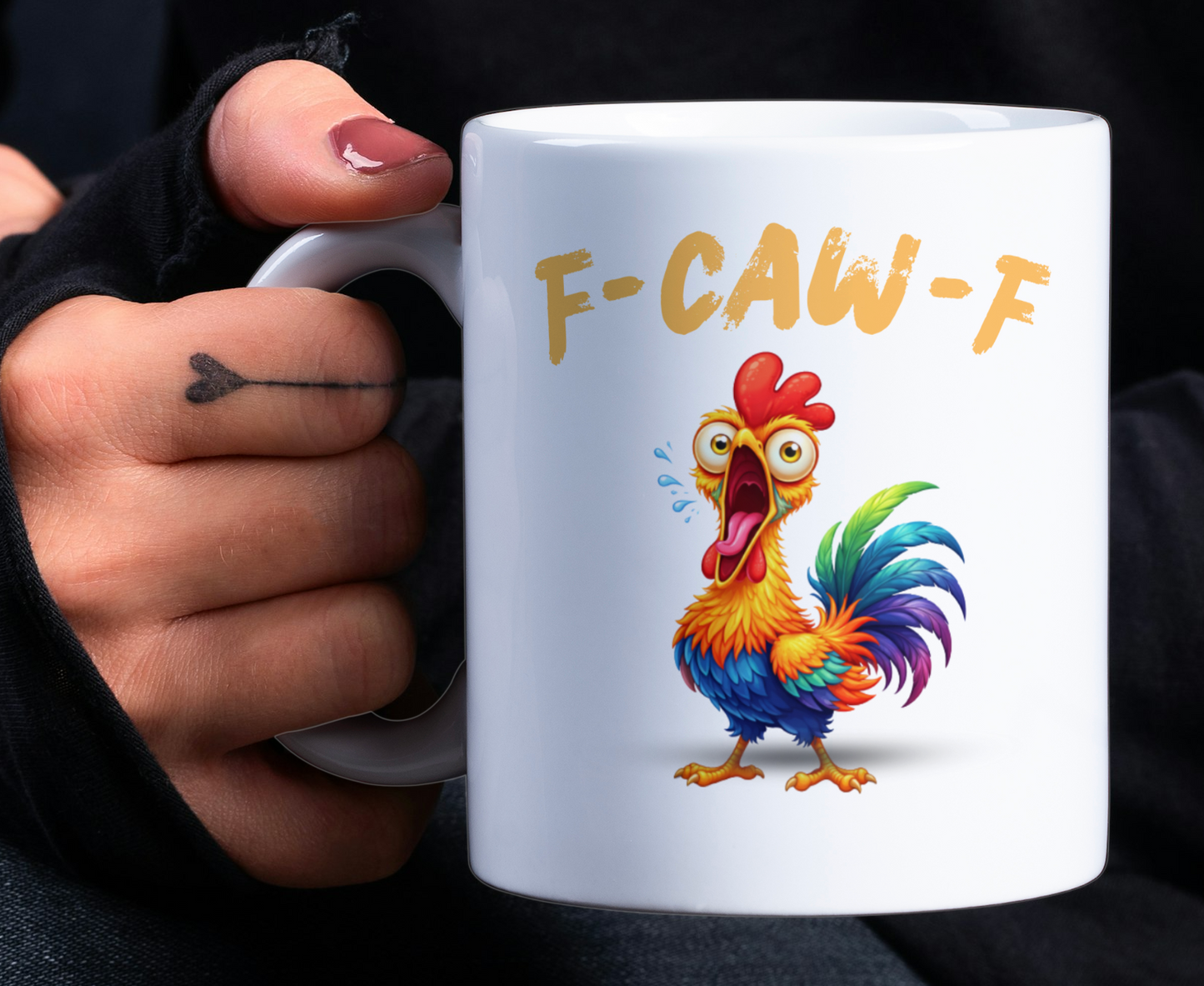 F-Caw-F Funny Chicken Humor F-Caw-F Quote Rooster Meme - Funny Gifts - 11oz & 15oz Creamic Mugs