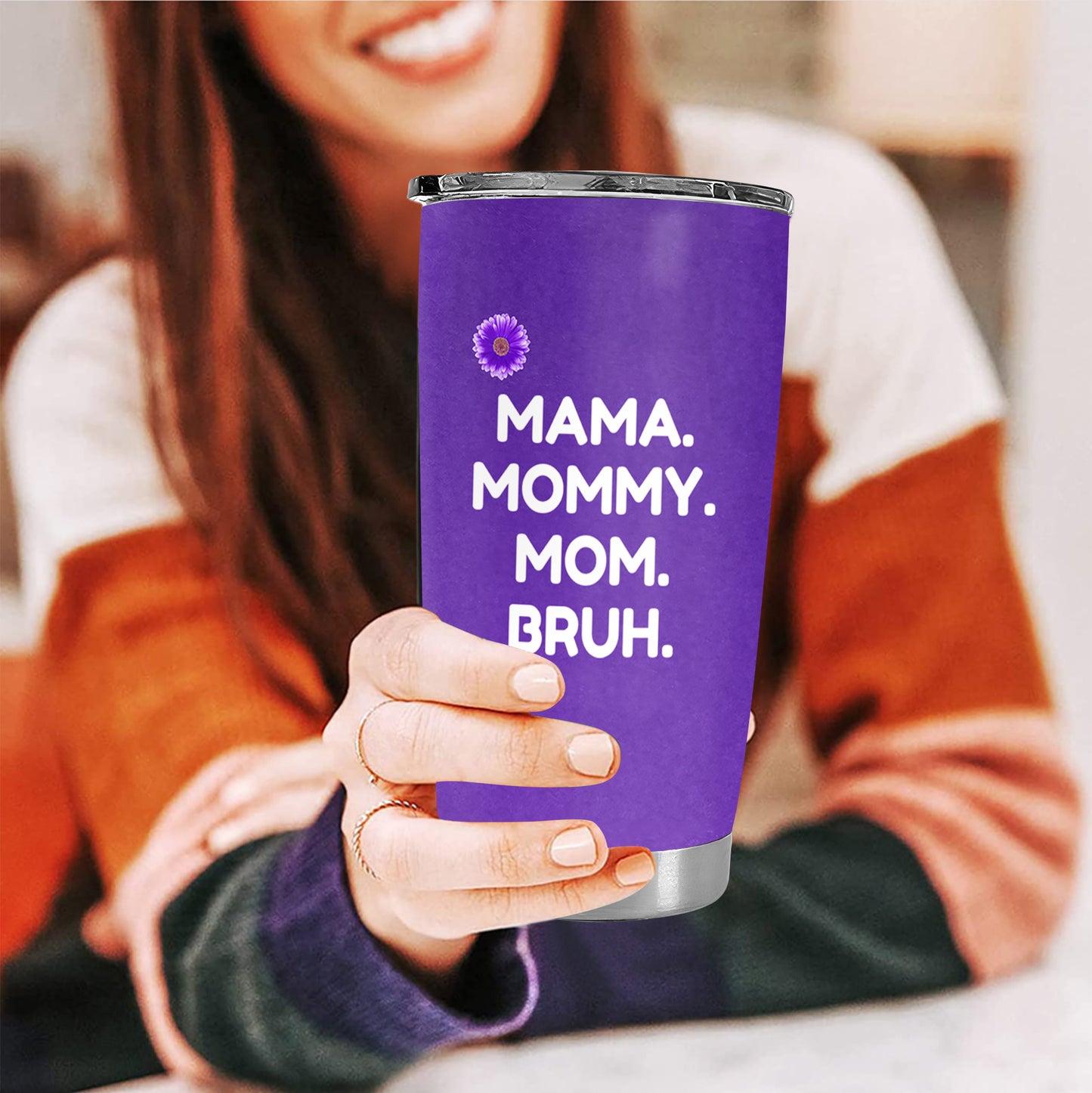 Mama, Mommy, Mom, Bruh (Purple) - Personalized Tumbler Cup